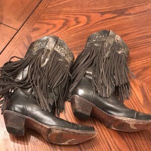 Black Fringe (Corral) Cowboy boots